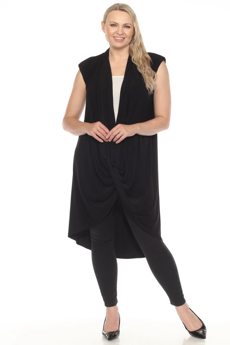 Joseph Ribkoff Black Cap Sleeve Longline Cover Up 251052