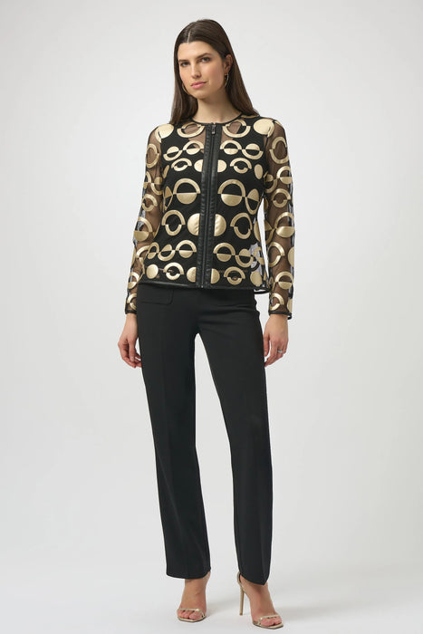 Joseph Ribkoff Chain Detail Pull On Straight Pants 254043