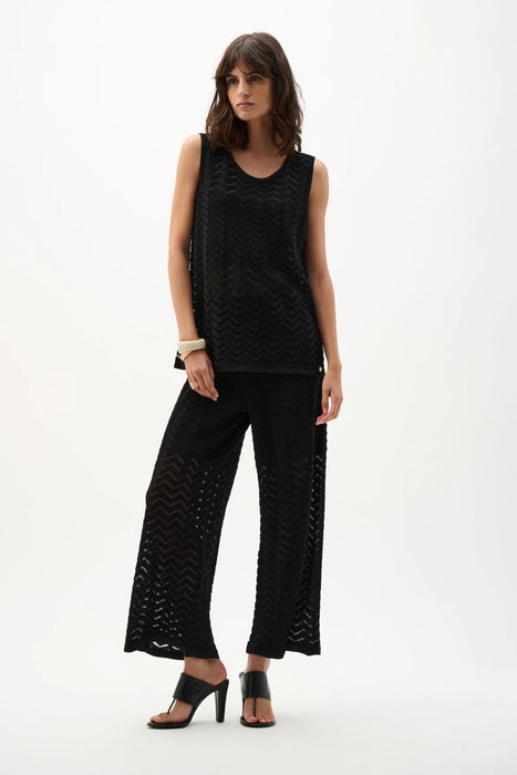 Joseph Ribkoff Black Chevron Stitch Relaxed Tunic Top 262932