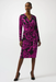 Joseph Ribkoff 253282 Black/Cosmos Paisley Print Faux Wrap Sheath Dress