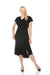 Joseph Ribkoff Style 241152 Black Cowl Neck Dolman Sleeve Midi Fit & Flare Dress