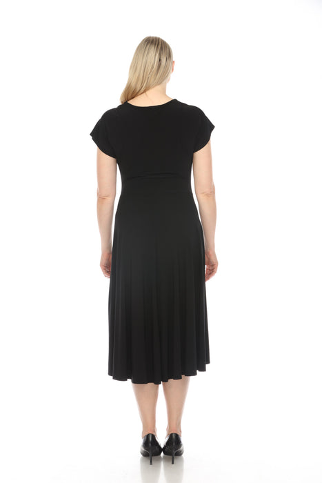 Joseph Ribkoff Black Cowl Neck Dolman Sleeve Midi Fit & Flare Dress 241152