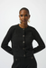Joseph Ribkoff 253983 Black Crew Neck Font Button Jacket