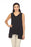 Joseph Ribkoff Style 231132 Black Crinkled V-Neck Sleeveless Asymmetric Tunic Top