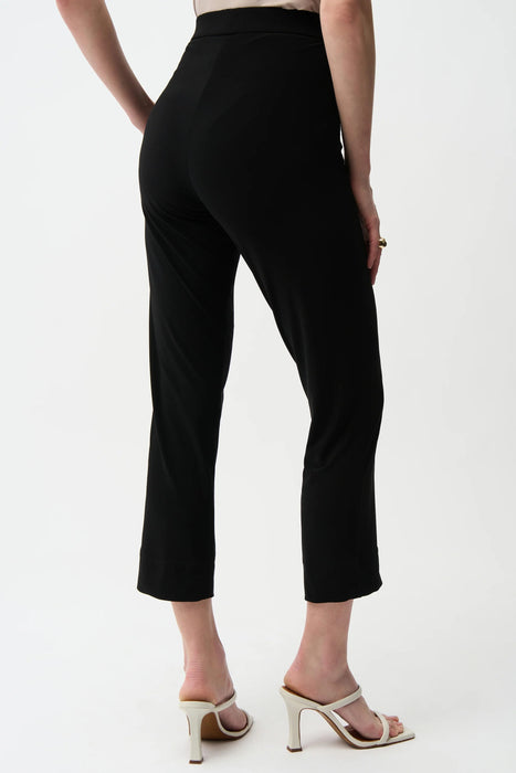 Joseph Ribkoff Black Front Slit Pull On Crop Pants 261243