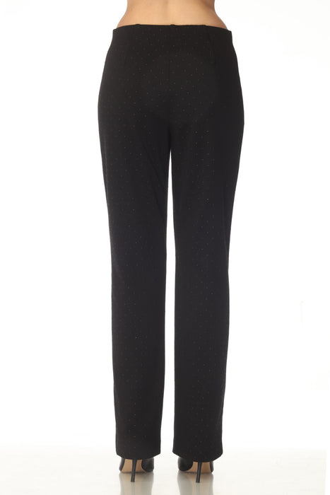 Joseph Ribkoff Black Dotted Pull On Slim Straight Pant 254106