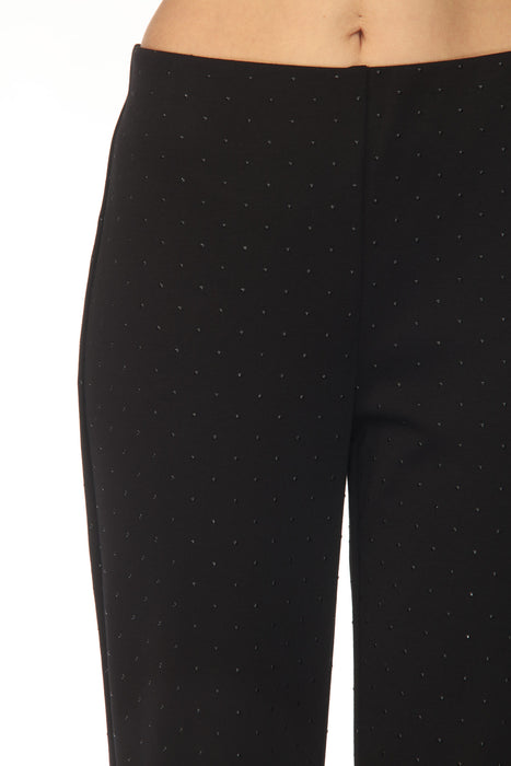 Joseph Ribkoff Black Dotted Pull On Slim Straight Pant 254106
