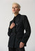 Joseph Ribkoff Style 233971 Black Double-Breasted Tweed Blazer Jacket