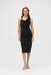 Joseph Ribkoff Style 252188 Black Draped Neck Sleeveless Sheath Dress