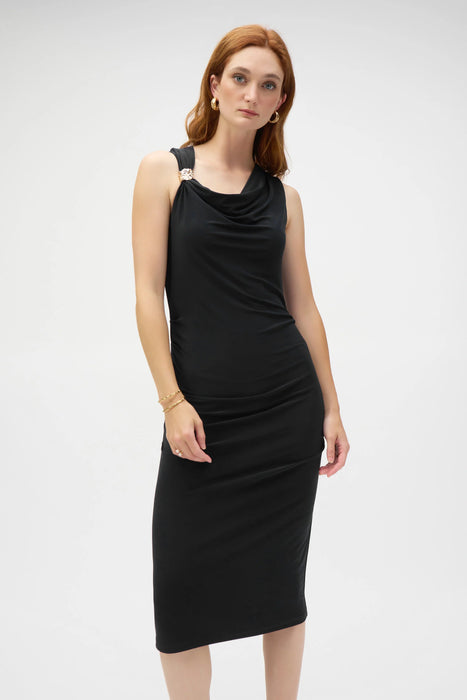 Joseph Ribkoff Draped Neck Sleeveless Sheath Dress 252188
