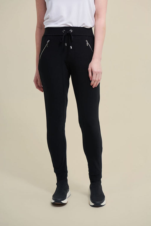 Joseph Ribkoff Style 211317N Black Drawstring Pull On Athleisure Jogger Pants