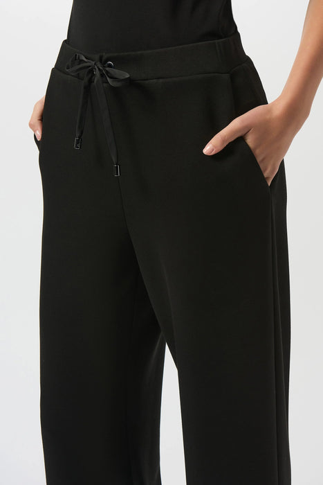 Joseph Ribkoff Black Drawstring Pull On Wide Leg Pants 253136