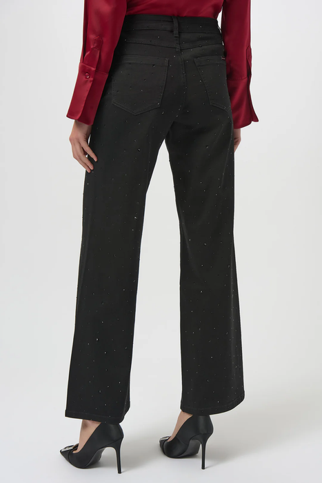 Joseph Ribkoff Black Embellished Classic Wide Leg Jeans 254962