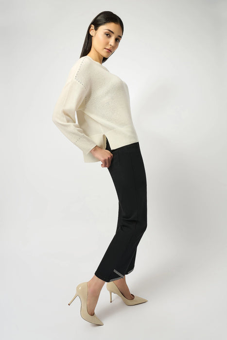 Joseph Ribkoff Black Embellished Cropped Denim Jeans 253986