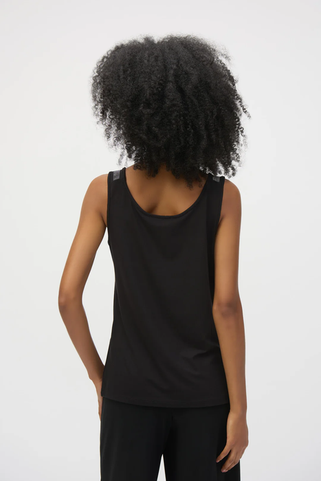 Joseph Ribkoff Black Embellished Detail Sleeveless Top 252132