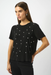 Joseph Ribkoff 253203 Black Embellished Short Sleeve Boxy Top