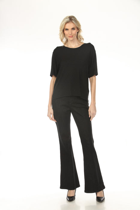 Joseph Ribkoff Black Embellished Short Sleeve Loose Top 254968