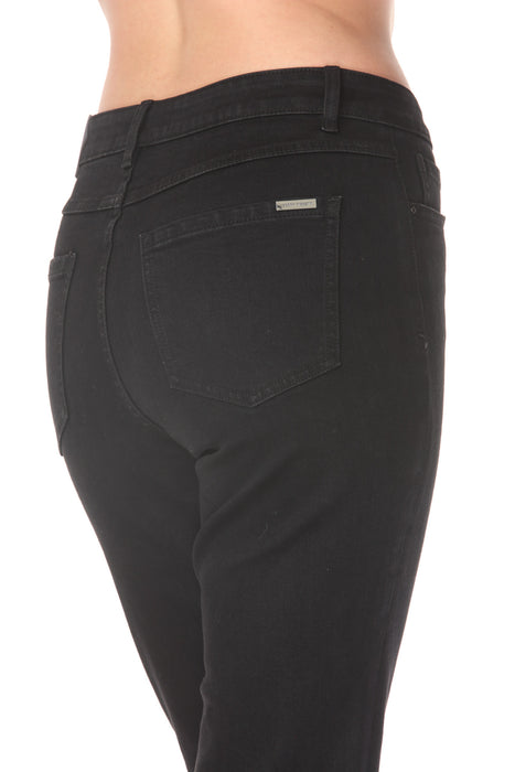 Joseph Ribkoff Black Embroidered Floral Eyelet Jean Pants 262981