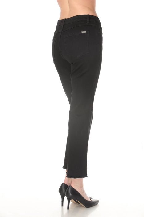 Joseph Ribkoff Black Embroidered Floral Eyelet Jean Pants 262981