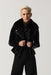 Joseph Ribkoff Style 233928 Black Faux Fur Collar Long Sleeve Faux Leather Moto Jacket NEW