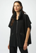 Joseph Ribkoff 253998 Black Faux Leather Poncho