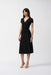 Joseph Ribkoff Style 251250 Black Cap Sleeve Faux Wrap Midi Dress