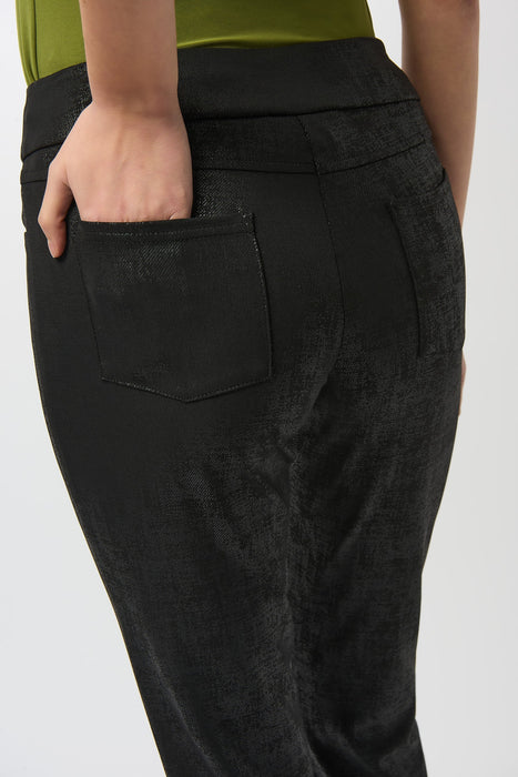 Joseph Ribkoff Black Foiled Pull On Slim Ankle Pants 253000