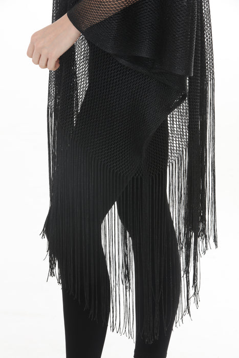 Joseph Ribkoff Fringe Open Stitch Longline Cover-Up 262973