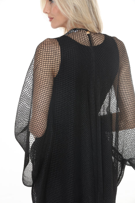 Joseph Ribkoff Fringe Open Stitch Longline Cover-Up 262973
