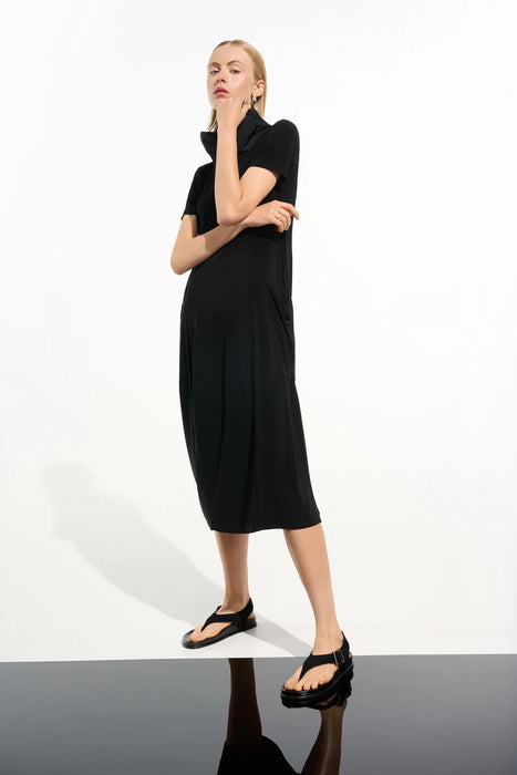 Joseph Ribkoff 261633 Black Funnel Collar Cocoon Dress