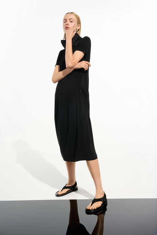 Joseph Ribkoff 261633 Black Funnel Collar Cocoon Dress