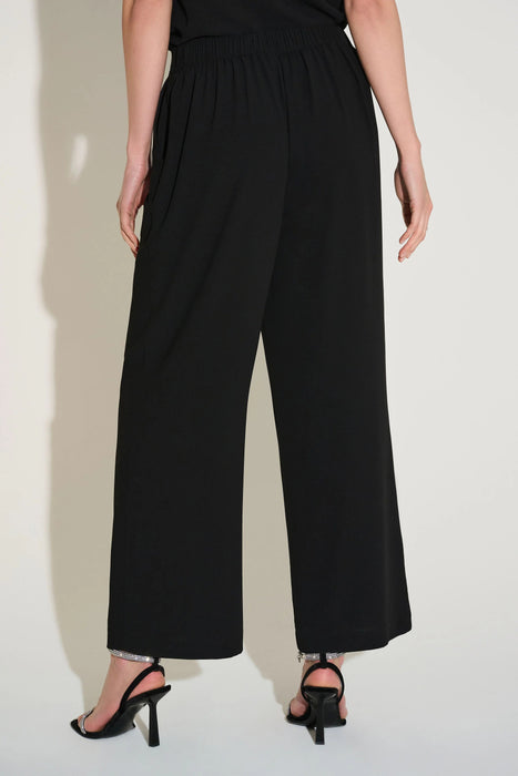 Joseph Ribkoff Black Georgette Pull On Straight Leg Pants 253756
