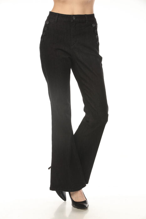 Joseph Ribkoff Black/Gold High Waist Flared Jeans 254920