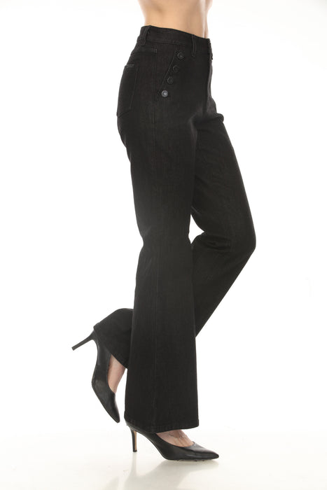 Joseph Ribkoff Black/Gold High Waist Flared Jeans 254920