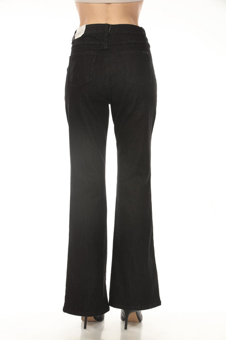 Joseph Ribkoff Black/Gold High Waist Flared Jeans 254920