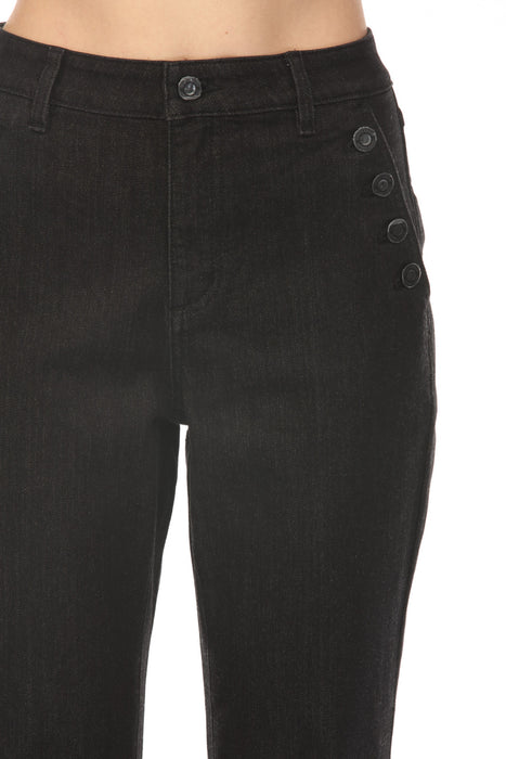 Joseph Ribkoff Black/Gold High Waist Flared Jeans 254920