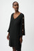 Joseph Ribkoff 261085 Black Gold Trim 3/4 Slit Sleeves Dress
