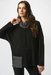 Joseph Ribkoff 253052 Black/Grey Silky Knit Long Sleeve Boxy Top