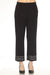 Woman wearing a black relaxed straight pant with elastic waist and grommet details from Joseph Ribkoff
