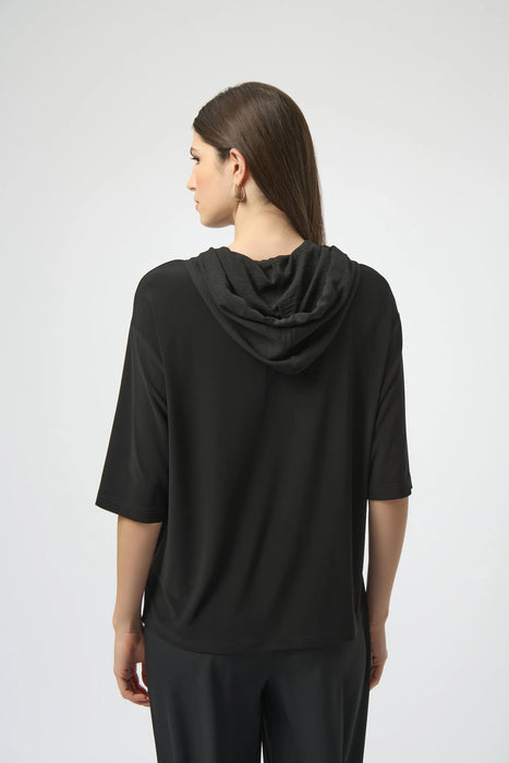 Joseph Ribkoff Hooded Short Sleeve Boxy Top 252116