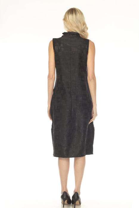 Joseph Ribkoff Black Jacquard Zip Front Midi Dress 254051