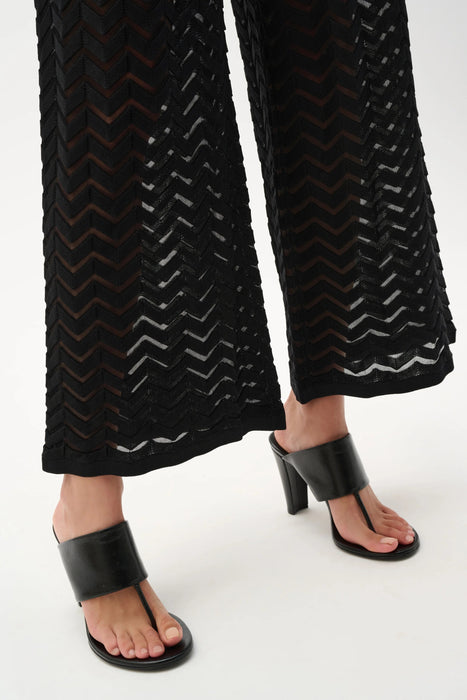 Joseph Ribkoff Black Chevron Stitch Culotte Pants 262933