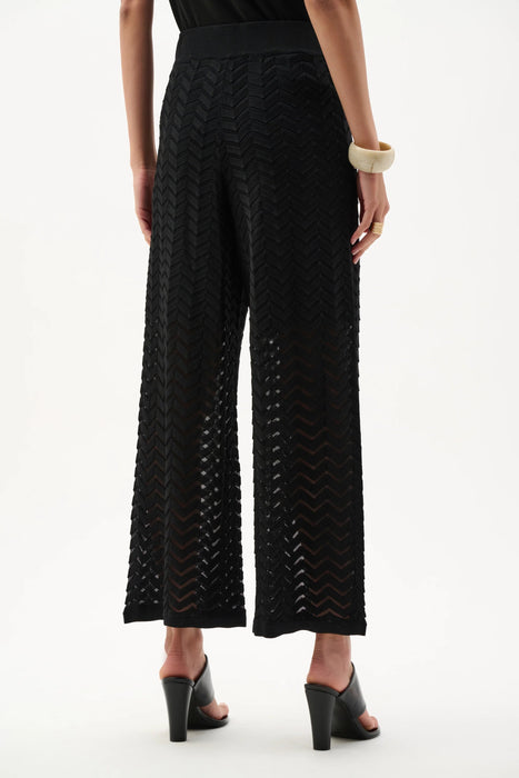 Joseph Ribkoff Black Chevron Stitch Culotte Pants 262933