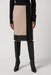 Joseph Ribkoff Style 234164 Black/Latte Color Block Faux Leather Pencil Skirt