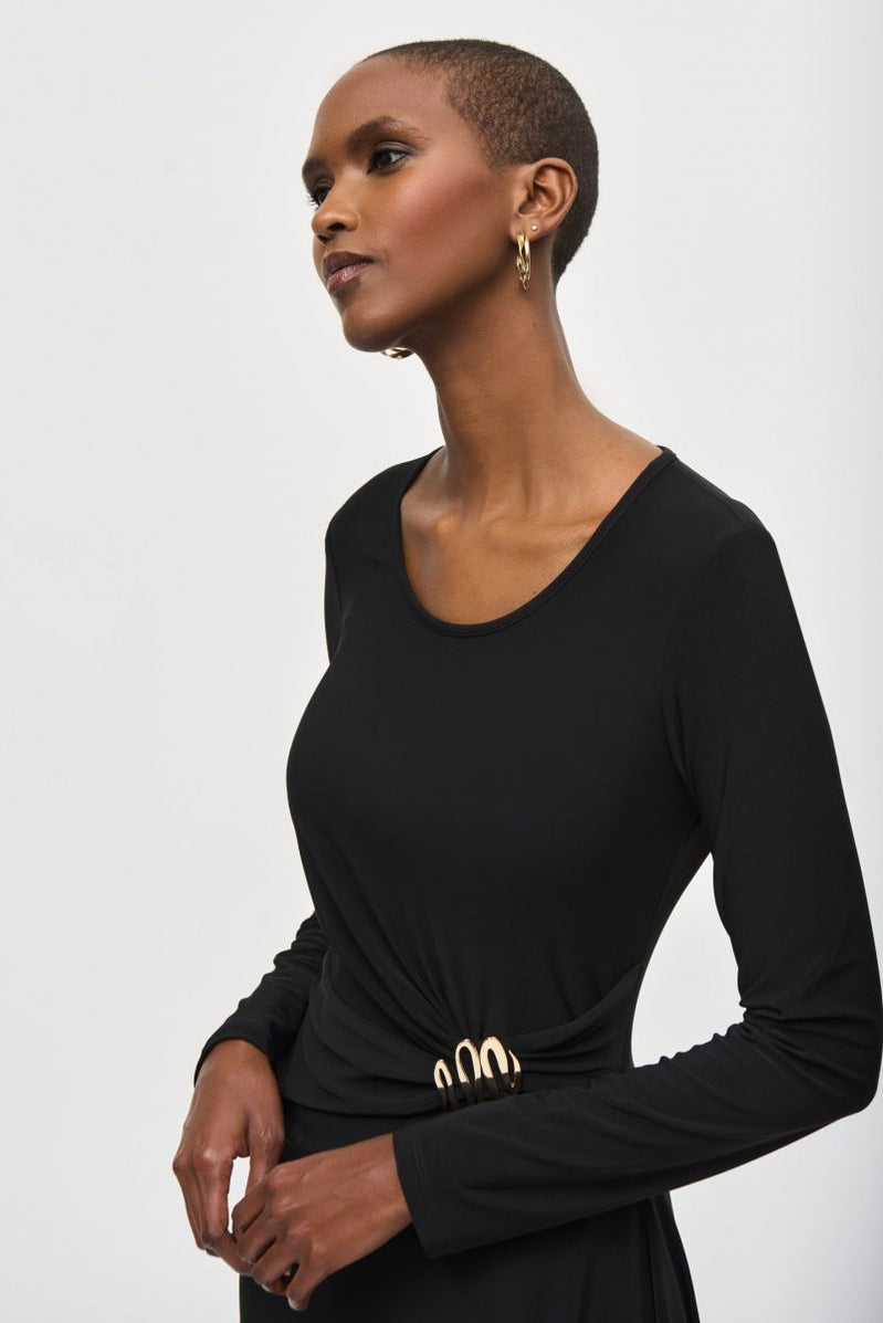 Asymetrical Neckline Crepe Dress Joseph Ribkoff