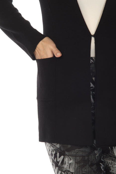 Joseph Ribkoff Black Long Sleeve Knit Cover-Up Jacket 233975
