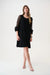Joseph Ribkoff 261212 Black Mesh 3/4 Ruffled Sleeves Dress