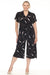 Joseph Ribkoff Style 251195 Black/Moonstone Abstract Print Cropped Jumpsuit