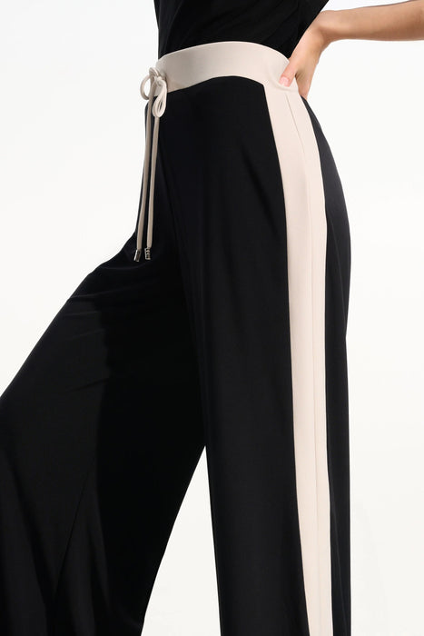 Joseph Ribkoff Black/Moonstone Color Block Wide Leg Pants 261612