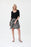 Joseph Ribkoff Style 232112 Black/Moonstone Leaf Print Half Sleeve Cocoon Dress